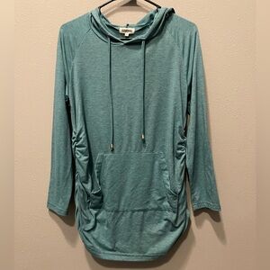 Blue Hooded Maternity Shirt !!LIKE NEW!!